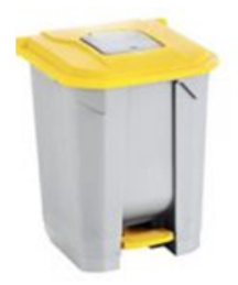 POUBELLE A PEDALE 30L + COUVERCLE JAUNE