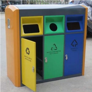 BAC A DECHETS 3EN1 EN ACIER GALVA 365L